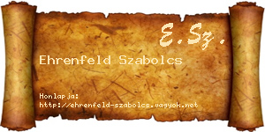 Ehrenfeld Szabolcs névjegykártya