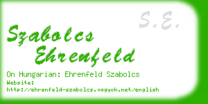 szabolcs ehrenfeld business card